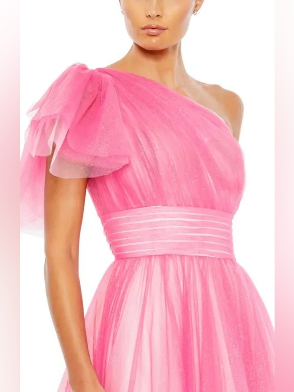Mac Duggal Ombre Ruffled One Shoulder Ballgown - Picture 3 of 4